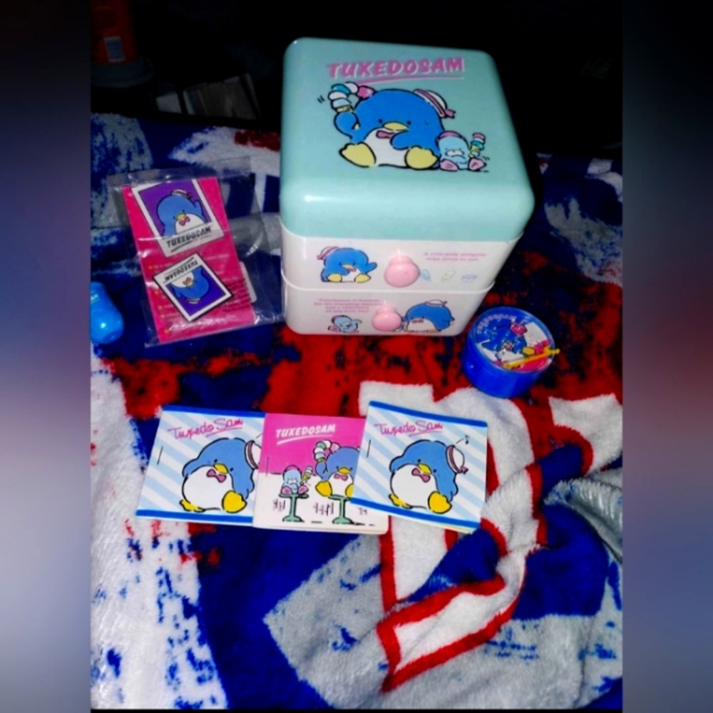 Vintage Sanrio tuxedo Sam trinket jewelry box and more